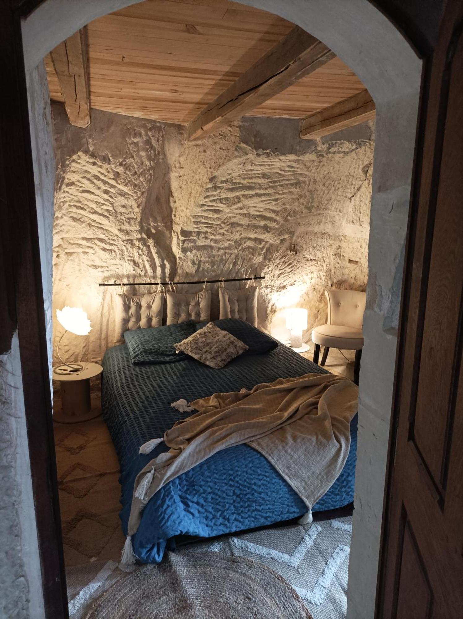 Gite Des Perreyeurs - Maison Troglodyte Avec Vue Sur Loire Montsoreau Bagian luar foto